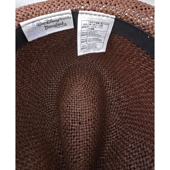 Walt Disney World Disneyland Resort Brown Mickey Mouse Woven Fedora Hat 7-3/8 - Picture 8 of 10